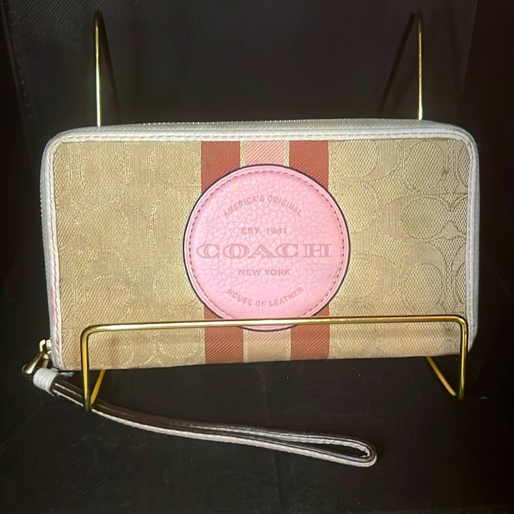 COACH Signature Jacquard Stripe Dempsey🩷🤍